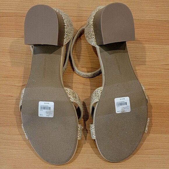 NWT Lane Bryant Raffia Sandals with Ankle Straps - 11W - Picture 6 of 7